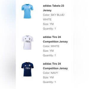 Arsenal soccer jerseys, set of 3 for youth Med 24-26 season